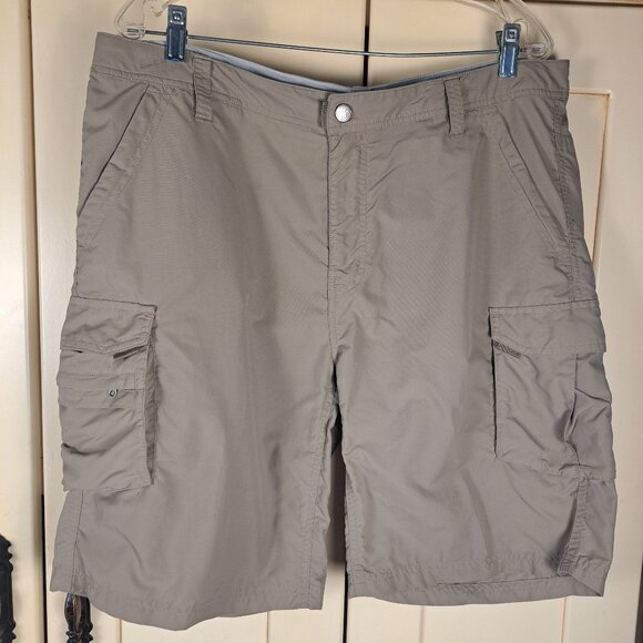 REI Nylon Dark Khaki Women's Hiking Activewear Shorts Sz 16 - Picture 1 of 8